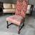 Traditional floral fabric leather vintage spanish side accent chair 1 thumbnail