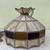 Vintage Tiffany Style Hanging Lamp Shade w/ Bulb Stained Glass Brown 3 thumbnail