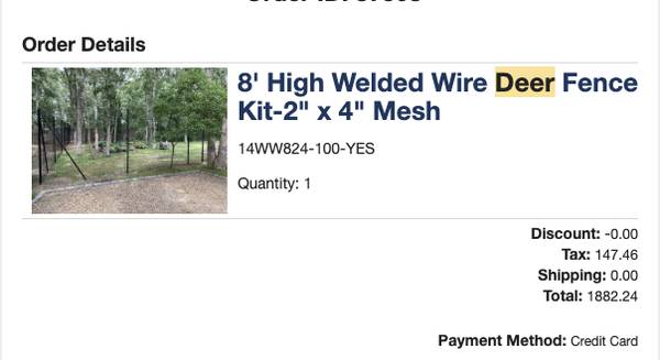 DeerBusters 100ft of 8ft deer fence 1