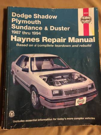 1987 thru 1994 Dodge Shadow / Plymouth Sundance & Duster Repair Manual 1