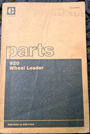 Cat 920 wheel loader parts manual 1