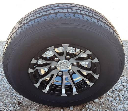 15" Mastertrack Trailer Tire 225 75 R15 6 Lug Avalanche Alloy Wheel 1