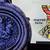 1800-99 German Westerwald Salt Glaze Pilgrim Flask with Knight's Seal 12 thumbnail