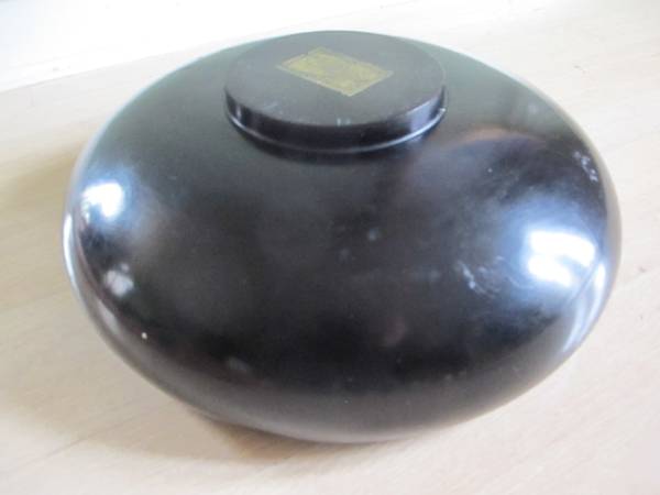 Gorgeous Large Solid Mahogany Black Lacquered Wood Bowl - $15 (Waukesha)63470635542529122