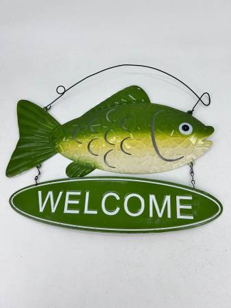 Metal Welcome Fish Sign 1