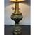 Vintage brass table lamp with a burlap style shade. Ornate base, finial key for 2 thumbnail