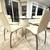 Steel Steel Turntable /Rotating glass, leather dinning table, with 5 7 thumbnail