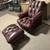 Hancock and Moore Burgundy Tufted Leather Chair and Ottoman 3 thumbnail
