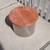 Vintage Custom Brueton? Polished Steel Drum Side Table Pink Marble Top 7 thumbnail
