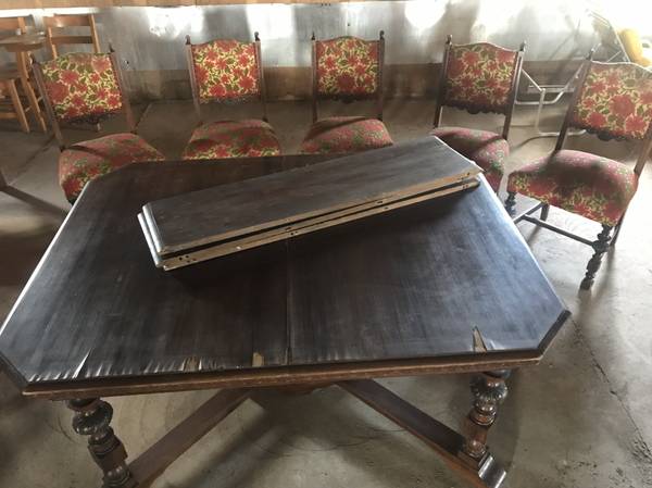 Antique wood dining room table 1
