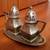 Set of Vintage Pewter Salt & Pepper Shakers with Tray 2 thumbnail