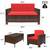 New 4 Pcs Outdoor Patio Sofa Sets Rattan Chair Wicker Conversation Sofa Set, Out 7 thumbnail