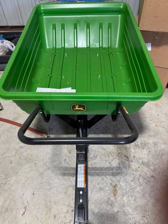 NEW John Deere 8-cu ft Plastic Dump Cart + Hitch Plate 1