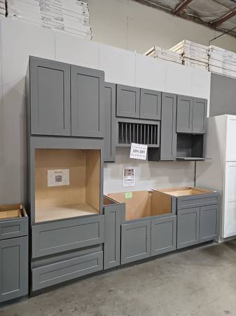 Gray shaker solid wood kitchen cabinets 10% off 1
