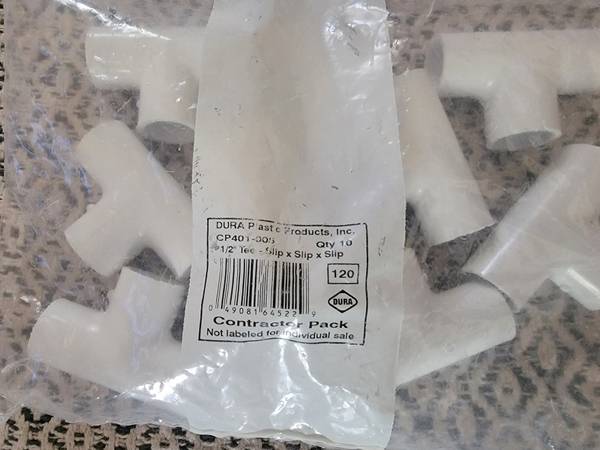 Tee Slip 10-pack ½ inch PVC connectors 1