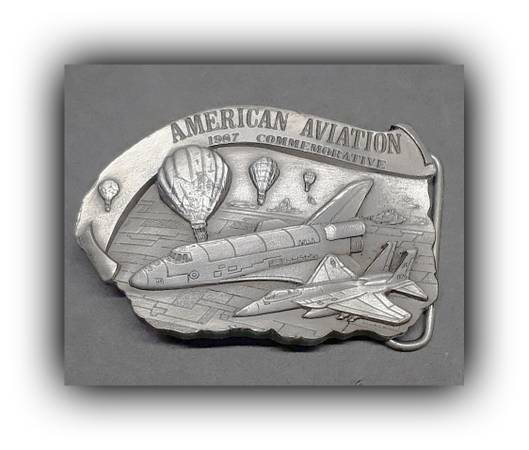 Vintage 1987 American Aviation Commemorative Belt Buckle 1