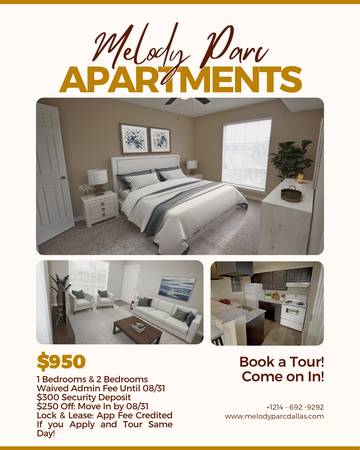$850 / 1br - 486ft2 - Rent Special if You Move In Before 08/31 (5951 Melody Lane Dallas, TX)63796257383169120