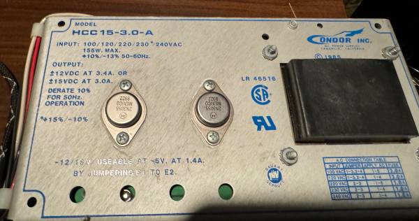 Condor HCC15-3.0-A power supply. 1