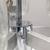 Chrome Mid Century Chandelier 5 Optic Shades similar to Lightolier 10 thumbnail