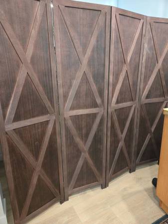 Cherry Adjustable 4 Panel Room Divider Privacy Screen 1