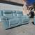 Leather Power recliner living room set.  Powder Blue color. 7 thumbnail