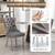 Modern 7 Piece Dining Set with Glass Table and Grey Velvet Chairs 4 thumbnail