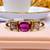 Ruby Lady's 14K Yellow Gold Stone & Diamond Ring 2 Diamonds 3 thumbnail