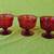 3 Vintage Studio Crystal Red Flash Glass Pedestal Dessert Bowls 7 thumbnail