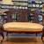 Antique Victorian Settee w/Carved Mahogany Frame & Upholstered Seat 1 thumbnail