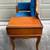 Vintage Telephone Table Blue Velvet Armchair 2 thumbnail