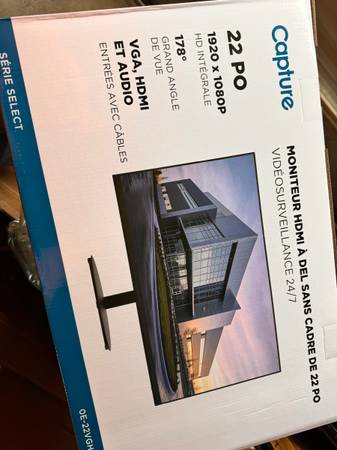 Nuevo monitor LED de 22" sin marco - $40 (Fremont / Union City / Newark)63471037977603123