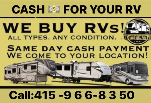 💵CASH💵for RV motorhome class A🔺B🔺C travel trailer toy hauler 5th whe 1