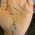 Sterling Silver Heart Key Necklace sparkling as if is Natural Diamond 2 thumbnail
