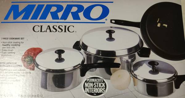 7 piece non-stick pan set Mirro, never used 1
