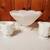 MILK GLASS FRUIT BOWL AND CREAM AND SUGAR SET 1 thumbnail