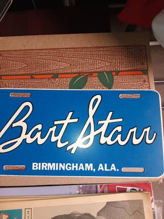 Bart Starr Green Bay Packers Alabama Birmingham license plate 1