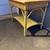Antique Vintage Bamboo and Rattan Painted Table Yellow and Red 5 thumbnail