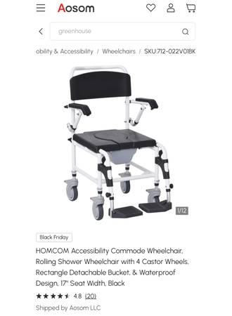 Shower Wheelchair with Commode 1