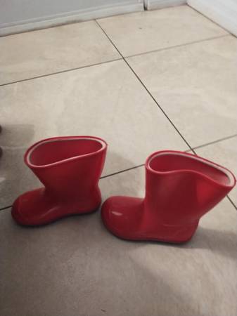 Toddler Girls Pink Rain Boots Size 7-8 1