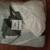 King size bed skirt, white grey and white stitches. 1 thumbnail