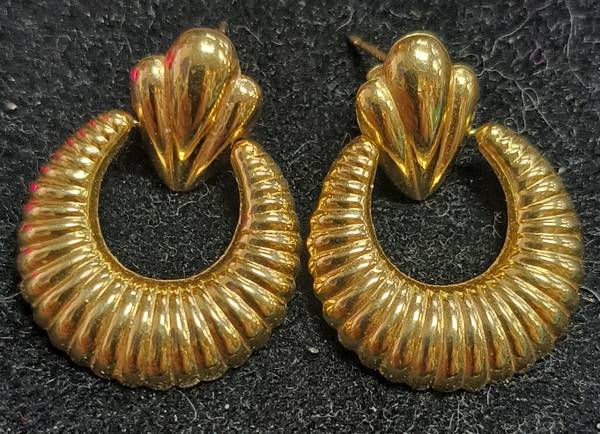 HOOP STUD 14K YELLOW GOLD EARRINGS 1