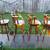 Four Solid Pine Wood Bar Stools 2 thumbnail