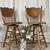 Handsome Swivel Pressed Back Stools With Leather Seats (2) 8 thumbnail