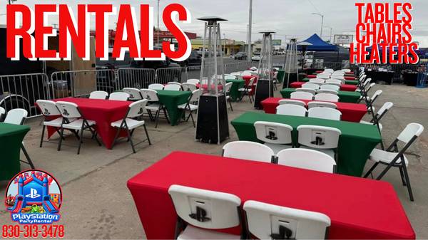 Tables & Chairs for rent - back yard rental games & equipment 1