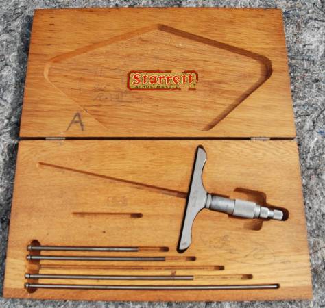 Vintage Starrett N0. 445 Gauge Micrometer Depth Gauge. Made USA 1