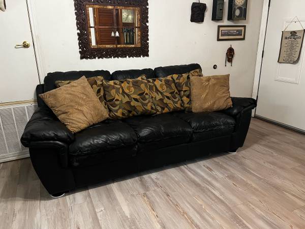 Leather sofa bed 1