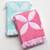 1960s RETRO Set (2) Hand Towels Pink Aqua & White Fringe Reversible 7 thumbnail