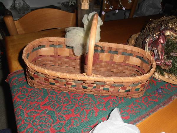 Elongated multicolored Wicker Basket- or BEST OFFER! 1
