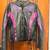 Xelement Ladies Medium Gemma Black Purple Leather Motorcycle Embroidered Jacket 1 thumbnail