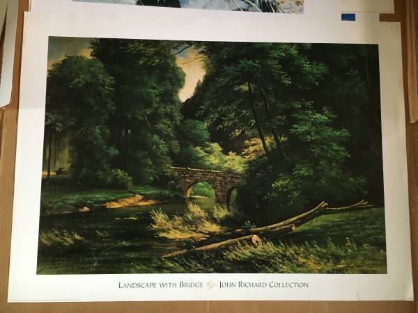 John Richard Landscape with Bridge 1